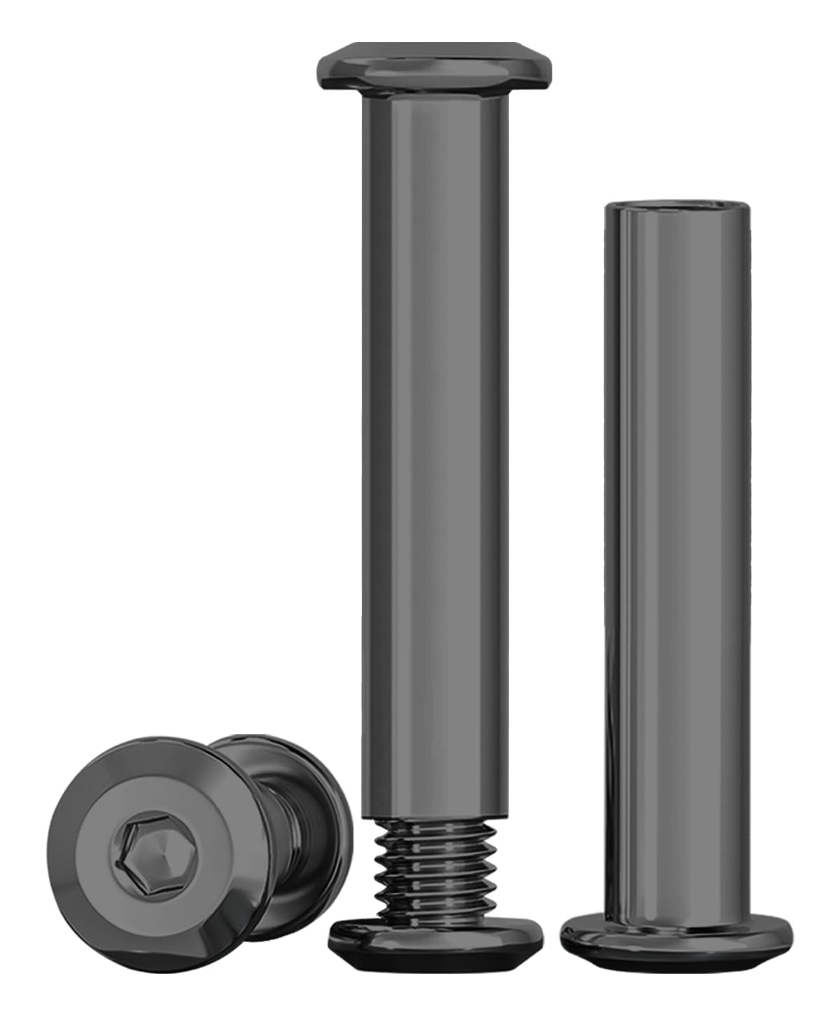 Drenky Furniture Connector Bolts M8 Furniture Connector Nuts Black M8X 35mm 304 Stainless Steel Bolts Rustproof Connection Screws Belt Buckle Binding Bolts for Furniture Repair, 10 Sets