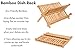 Collapsible Bamboo Drying Dish Rack - 2 Tier Level Folding Dish Rack for Counter Top - Quick Dry - Wooden Wood Dish Drainer - Kitchen Drying Utensils & Dishes - Plates Bowls - Easy Clean - Foldable
