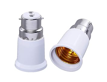 Electomania B22 To E27 Screw Base Socket Ceramic Lamp Holder Light Bulb Adapter White 2 Piece Amazon In Home Improvement