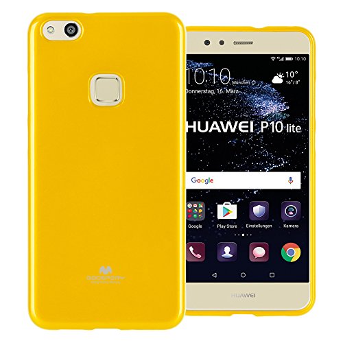 Mercury Marlang Marlang Huawei P10 Lite Case - Yellow/Free Screen Protector [Slim Fit] TPU Case [Flexible] Pearl Jelly [Protection] Bumper Cover for Huawei P10Lite, HWP10L-JEL/SP-YEL