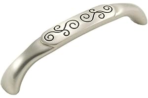 R.K. International Palermo 5" Center Arch Pull Finish: Satin Nickel with Black
