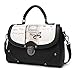 The Best Ladies PU Leather Vintage Top-handle Handbags 50's style Cross-body Bag with Bow For Women (Black)