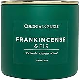 Colonial Candle Frankincense & Fir Scented Jar Candle, Pop of Color Collection, 3 Wick, 14.5 oz - Up to 60 Hours Burn