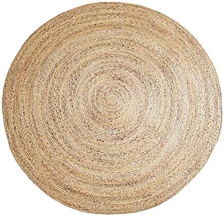 SNIIA Handmade Braided Round Natural Fiber Jute Area Rug Carpet for Living Room Bedroom Study Coffee Table Carpets Floor Mats - Diameter 100cm