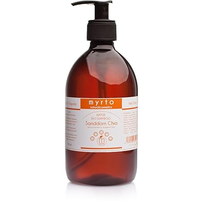 myrto-naturalcosmetics - Bio Shampoo Sanddorn Chia mild | für mehr Glanz und gesunde Kopfhaut ? gegen Spliss ? ohne Sulfate u