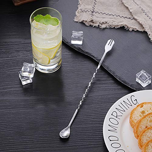 SourceTon Edelstahl-Mischlöffel und Messbecher (15 - 30 ml), je 3 Stück Cocktail-Barbecher und 25,4 cm lange Rührlöffel… – Bild 6