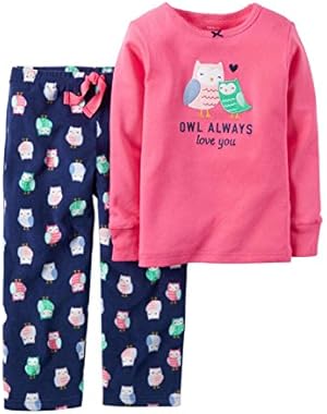 Carters Infant Toddler Girls Pink Owl Always Love You Pajama 2 PC Sleep Set