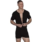 Mens Short Sleeve Onesie Henley Jumpsuit Pajamas Stretchy Cotton One Piece Garment