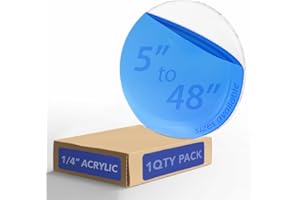 SPEEDYORDERS 1/4" Plexiglass Sheet, 10 Inch Diameter Clear Acrylic Circle, Round Cake Disc, Cake Disk Acrylic Sheet, Plexiglass Table Top, Round Acrylic Backdrop Made in USA