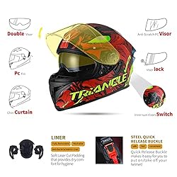 TRIANGLE Dual Visor Full Face Motorcycle Bike