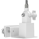 Holicfun Universal Solar Panel Gutter Mount, White | Fits Ring/Arlo/Eufy/Wyze solar panels &amp; more, 1/4"-20 thread, no-drill required, works with K-Style, Box &amp; Fascia gutters