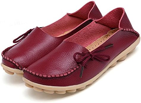 Adibosy Women Leather Loafers Flats Casual Moccasins Drivers Oxfords Slip-on Shoes