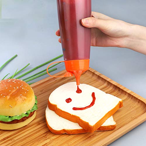 image for Lawei 8 Pack 10 oz Plastic Squeeze Condiment Bottles - Sauce Container