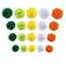 Orange Green DIY Tissue Paper Pom Poms Flowers Party Decorations Backdrop, 20 pcs