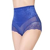 Shymay Women's Tummy Control Panties Lace Trim Sheer High Waist Brief Shapewear