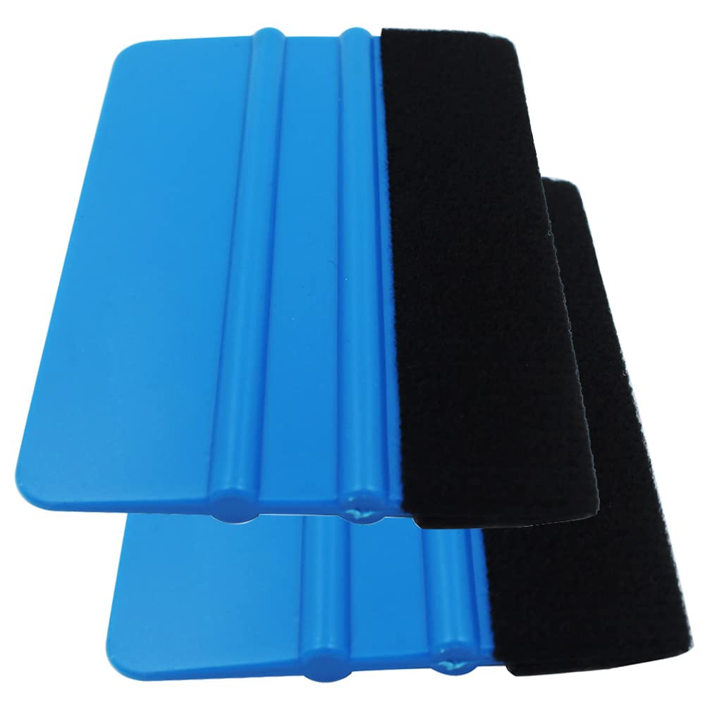 Gebildet Squeegee With Fibre Edge for Car Vinyl Wrapping, Durable Window Film and Sticker Decal Application (Pack of 2, Black)