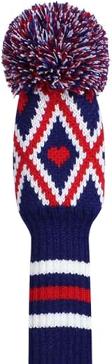 Scott Edward Golf Headcovers 3Pcs Driver Fairway Hybrid Argyle Blue Heart view 3