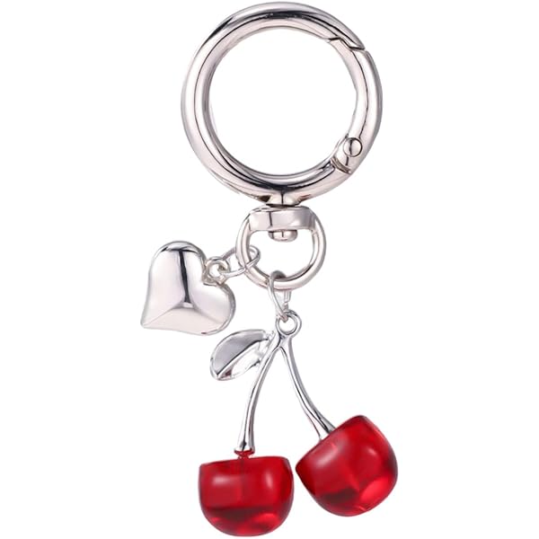 アクセサリー cheri_chanman Rhinestone Cherry Keychain - Sparkling Fruit Bag Charm With