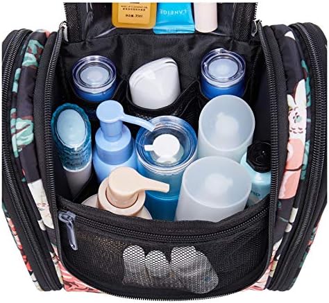 Hanging Travel Toiletry Bag Kit Cosmetic Makeup Organizer for Women and Men (Black Peony-1) 3 Hanging Travel Toiletry Bag Kit Cosmetic Makeup Organizer for Women and Men (Black Peony-1)