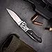 SMTENG Outdoor Camping Hunting Folding Knives Utility German Steel Pocket Knife Black Ebony Log Handle with Gift Box