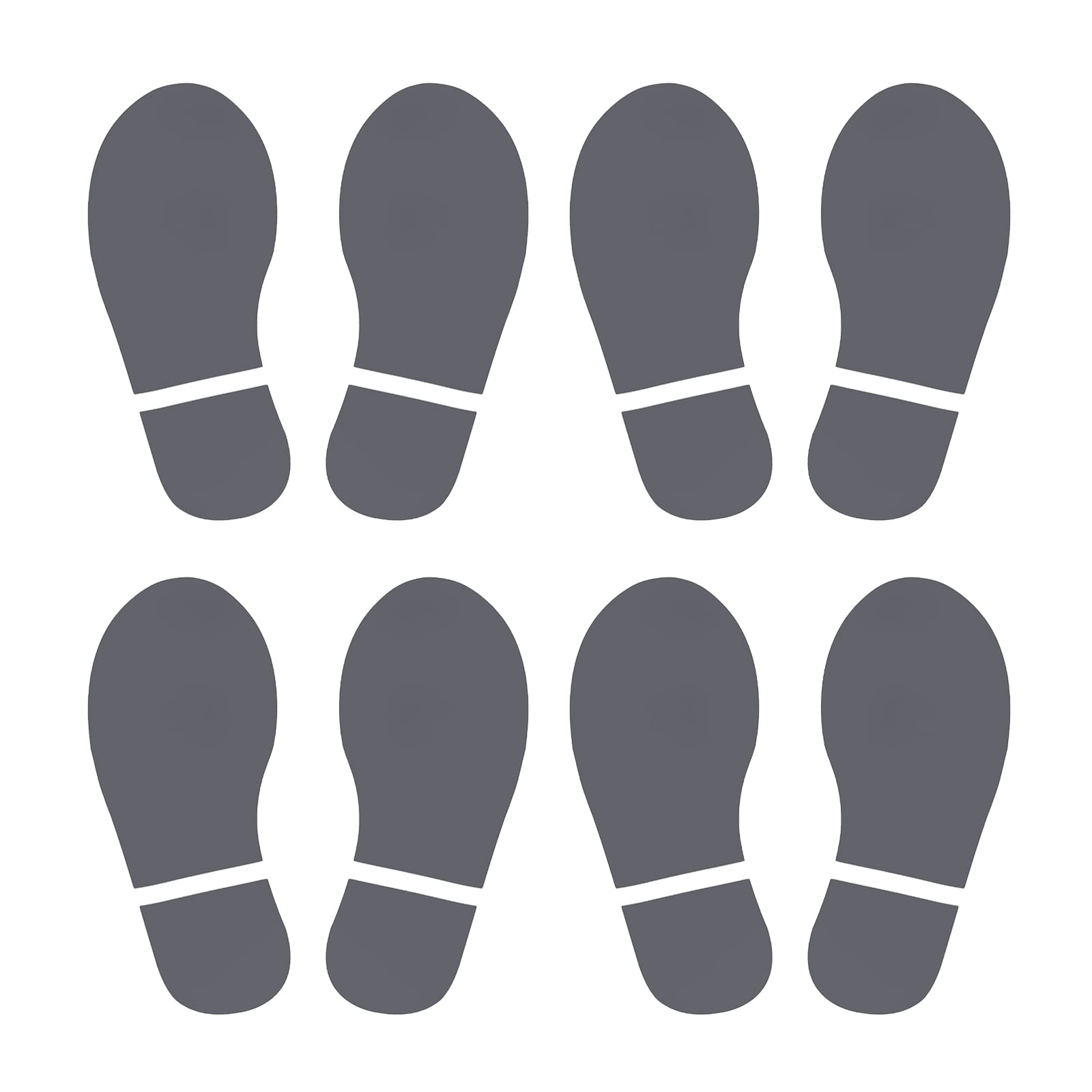 PATIKIL 6x2.5" Footprint Sticker, 4 Pairs PVC Shoes Floor Decal Sign for Class Decor Stair Guide, Dark Gray