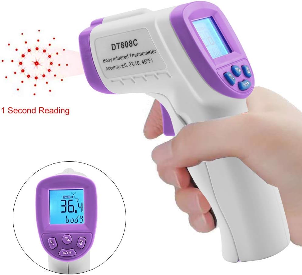 Non-Contact Infrared Forehead Thermometer with Fever Alarm and Memory Function – Ideal for Babies, Infants, Children, Adults, Indoor, and Outdoor Use