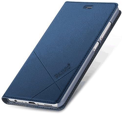 Yooky Hua Wei Honor 8 Case, Premium PU Phone Cover ，Business Style Luxury Leather Flip Protective Shell For Huawei Honor 8 Wallet Case (Blue)