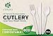 100% Compostable Forks - 7 in Bio-Degradable 50 count - Eco Friendly Durable and Heat Resistant Disposable Utensils (White Fork)