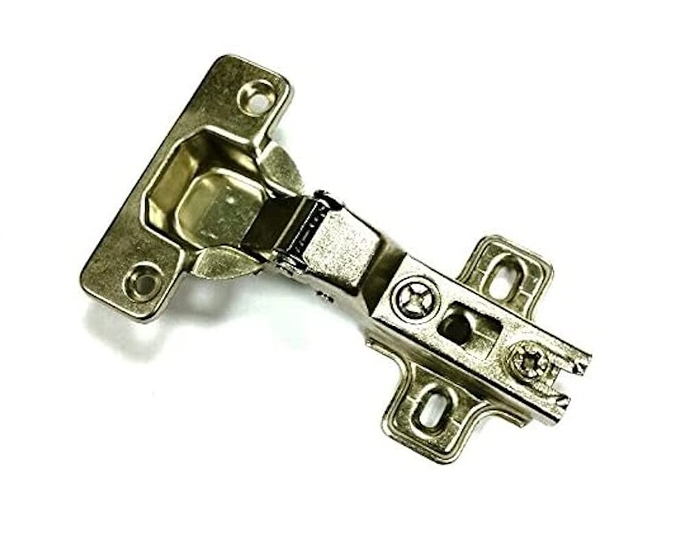 Merriway BH06247 (20 Pcs) Slide-On Kitchen Cabinet Wardrobe Hinges, Cruciform Plate Zinc Plated, Half Overlay 35mm 95 Degree - Pack of 20 Pieces