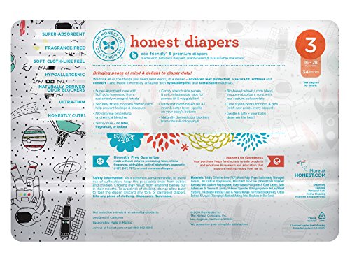 Honest Baby Diapers, Space Travel, Size 3, 136 Count