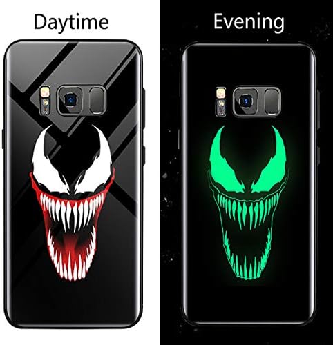 Marvel Venom Luminous Tempered Glass Case for Samsung Galaxy S7 S7 Edge S8 S9 S10 Plus S10e 5G Note 8 9 Iron Man Phone Cover (2, Samsung S9 Plus)