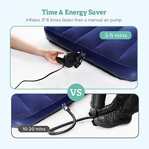 Sable Air Pump, Portable QuickFill Inflator Deflator with 3 Nozzles