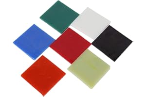 HEEPDD 7 Sheets/Pack End Cut Bullseye Glass Sampler Pack, Fusible Glass Pack 7 Assorted Colors End Cut Spectrum System 96 Glass Sampler Pack Glass Sheet Hand Made Decoration Tool