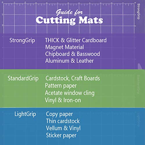 Wayilea Cutting Mat Variety Pack 12 x 12 Standardgrip Cutting Mat Light