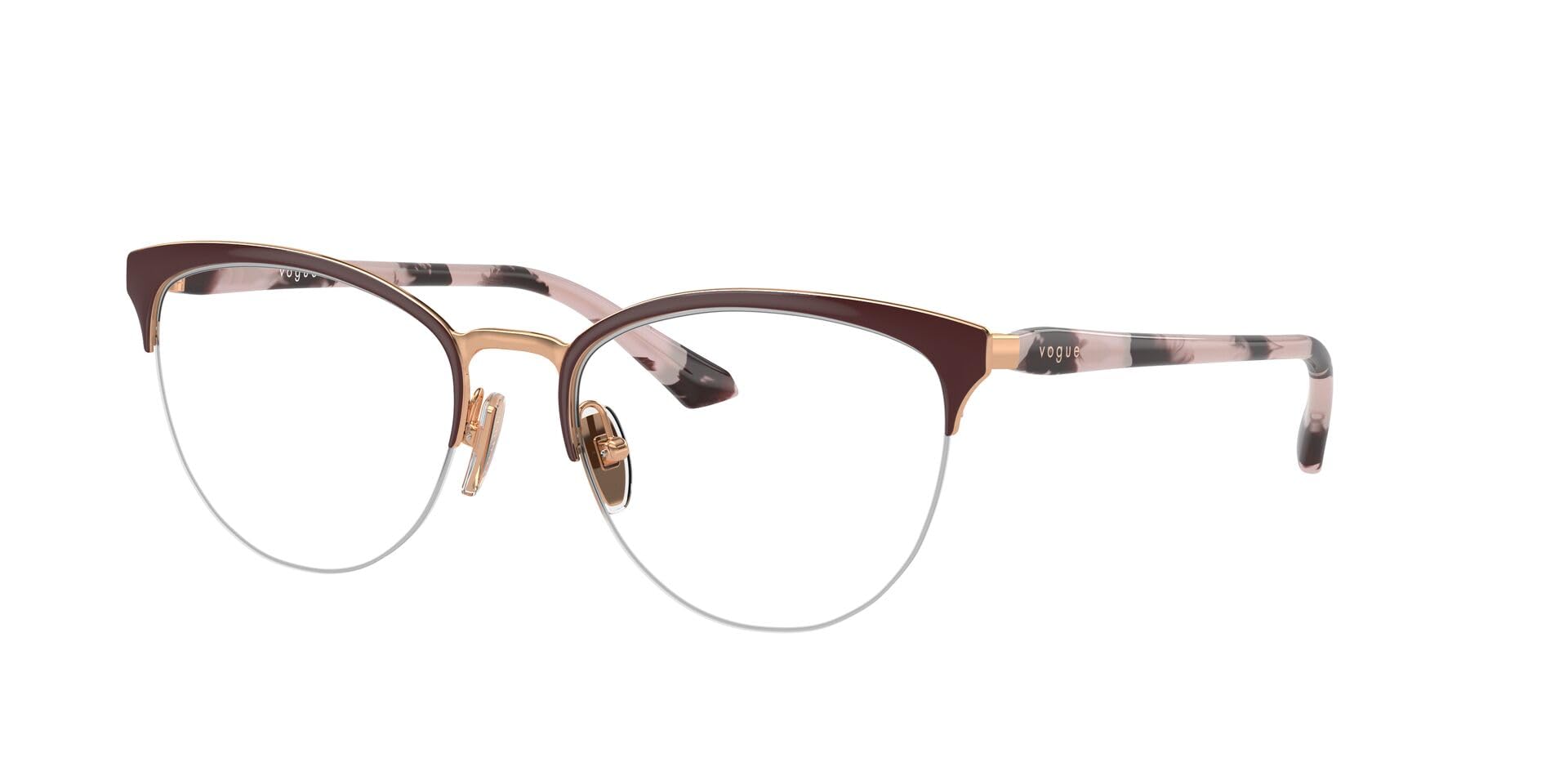 Photo 1 of Vogue Eyewear Women's VO4304 Oval Prescription Eyewear Frames, Top Bordeaux/Rose Gold/Demo Lens, 51 mm