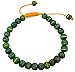 Tibetan Mala Embedded Medicine Wrist Mala for Meditation Handmade Draw String Silk Pouch (green medicine)