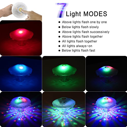 Waterproof Swimming Pool lights, Floating Pool Light Bulb for Pool, Pond, Hot Tub or Party Decorations, Baby Bath Lights for the Tub(7 Lighting Modes), Colorful Bath Toys Bathtub Led Light Toys