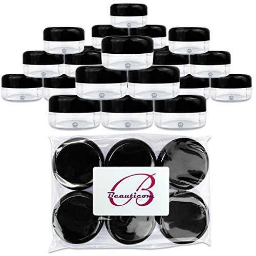(Quantity: 30 Pieces) Beauticom 15G/15ML (0.5oz) Round Clear Jars with Black Lids for Beads, Gems, Glitter, Charms, Small Arts and Crafts Items - BPA Free