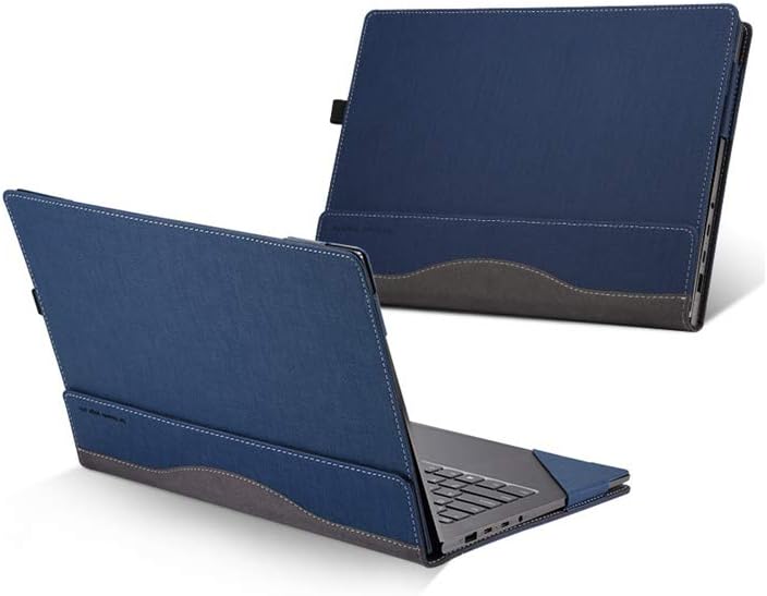 Veker Compatible with Lenovo Yoga C930 13" Case Cover,PU Leather Folio Stand Protective Laptop Hard Shell New 2018 Case for Yoga 7 Pro 13.9 Inch (Yoga C930 13.9", Blue)