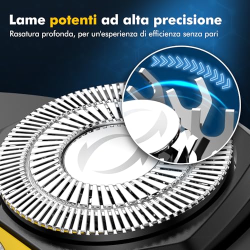 Singphere Men's Electric Shaver Bald Head, IPX7 Waterproof Electric Shaver Beard, 6D Magnetic Shaver Head, Men's Hair Shaver Bald Head with LED Display & Type-C