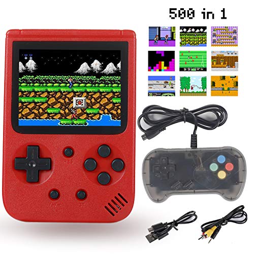 classic video game console with over 500 games and two controllers