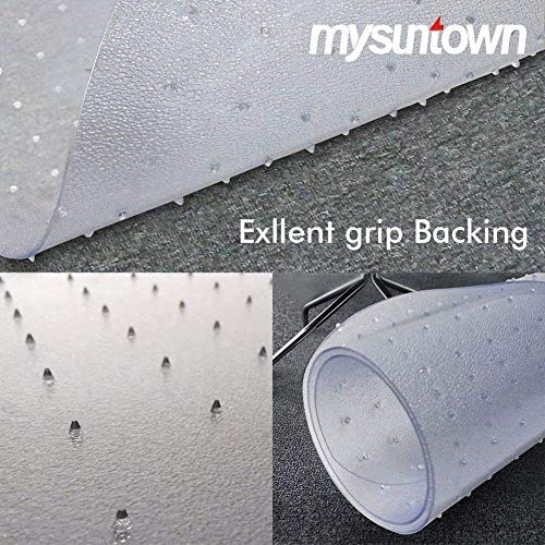 Mysuntown Carpet Chair Mats, PVC Vinyl Rectangle Chair Mat for Carpeted Floors, Transparent Desk Chair Mat - 36 X 48 Inches Standard Pile Carpet, for Office and Home - Thumbnail 2