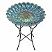 Peaktop 3207000 Outdoor Glass Solar Bird Baths, 18-Inch Blue