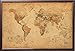 Vintage World Map Push Pin Travel Map Premium Copper Rust Finish Frame
