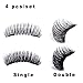 Magnetic False Eyelashes No Glue Fake Eyelashes Extensions 3D Reusable Natural Look, 4 Pieces/ set Lashes Set with Beautiful Case, Dual Magnets, for Deep Eyes Round Eyes, Ultra Lightweight & Long