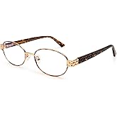 Dollger Oval Blue Light Blocking Glasses for Women Men Small Cute Bluelight Eyeglasses Metal Frame Computer Screen Gaming