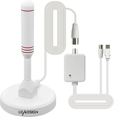 LEADSIGN TV Aerial Indoor Outdoor Amplified 120+ Miles 4K HDTV Antenna