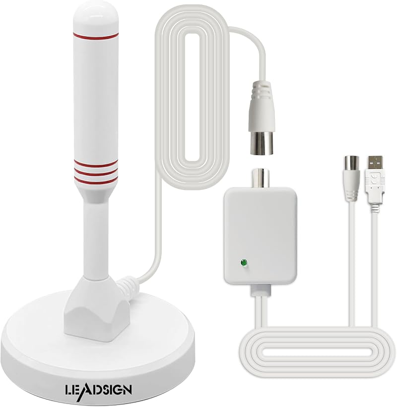 LEADSIGN TV Aerial Indoor Outdoor Amplified 120+ Miles 4K HDTV Antenna