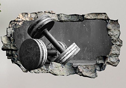 Amazon Com Weight Gym Wall Decal Sticker Smashed 3d Decor