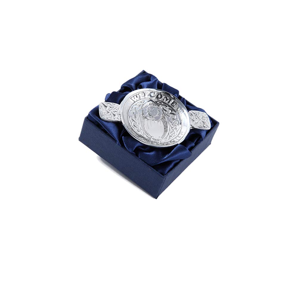 Welcome Beloved Child Pewter Mini Quaich 3"